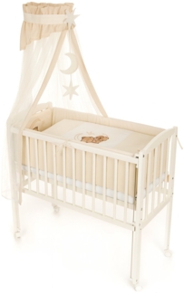 Babyhafen Beistellbett Komplettbett Beige – Bär auf dem Mond