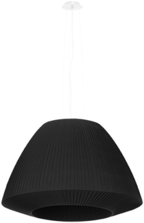 Pendelleuchte, Weiß, Schwarz, Stoff, Glas, Stahl, H 110 cm