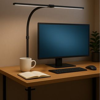 LUXULA LED Schreibtischlampe 80cm dimmbare Doppelkopf Klemmleuchte, LED, warmweiß, neutralweiß, kaltweiß