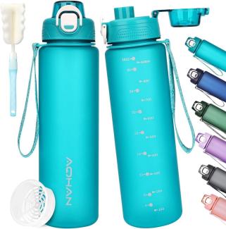 AOHAN Trinkflasche 1l BPA Frei Sport Wasserflasche Kohlensäure Geeignet Blau