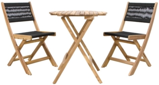 osoltus Sitzgruppe Holz für Balkon, Bistrotisch mit 2 Stühlen