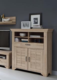 Highboard Hamilton Anrichte Kommode 114cm Eiche Bianco 2-türig