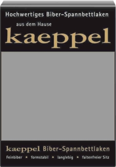 Kaeppel Biber Spannbettlaken Einfarbig Grau 180x200 cm - 200x200 cm