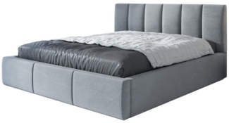 Polsterbett LISI 140x200 mit Matratze, Bettkasten und Lattenrost. Farbe: Silber 15