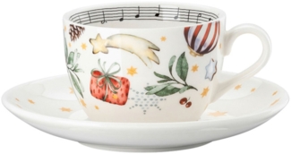 Hutschenreuther Cappuccinotasse Sammelserie 2025 Alle Jahre wieder Cappuccinotasse 2tlg, Porzellan