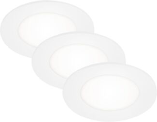 Di-Ka LED Einbauleuchte Slank 3er Set weiß Ø 8,6 cm 3W, neutralweiß