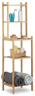 Relaxdays Badregal, Bambus natur, 33 x 28 x 121 cm
