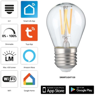 SMARTLIGHT120 Smart-Filament-LED-Lampe mit Wi-Fi