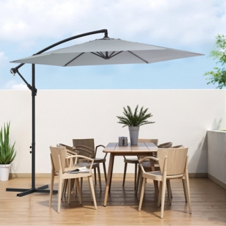 LOVONLIVE Sonnenschirm 3m Gartenschirm Balkonsonnenschirm Terrassenschirm Ampelschirm UPF 50+, Höhenverstellbar,Neigbar,Windstabil wasserabweisend mit Schutzhülle