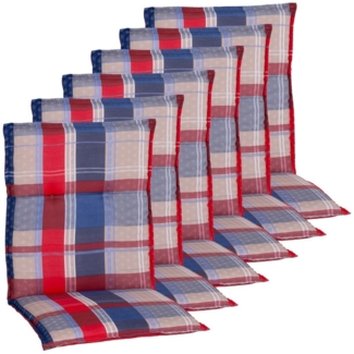NYVI Polsterauflage Niedriglehner Auflagen Rio 6er Set - Stuhlauflage für Gartenstühle, (6 St), Sitzauflage mit Wendedesign, Wendeauflage