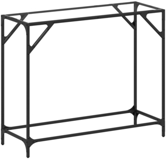 vidaXL Konsolentisch mit Glasplatte Transparent 98x35x81 cm Stahl 846020