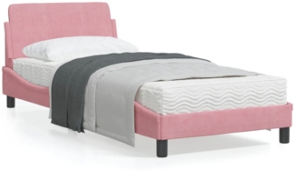 vidaXL Bettgestell mit Kopfteil "Dover" Rosa 90x200 cm Samt 373117