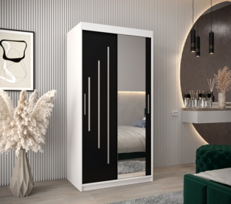 MOEBLO Schiebetürenschrank MALTESE 2 (mit Spiegel, mit/ ohne Schubladen, Schwebetürenschrank Schrank Garderobe Schiebtüren Schlafzimmer Wohnzimmerschrank) (BxHxT):100/120/150/180/200/250 x 200 x 62 cm