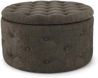 Pouf Ernestine aus Stoff, Dunkelbraun, 70 x 70 x 40 cm