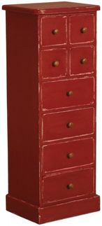 Casa Padrino Landhausstil Shabby Chic Massivholz Kommode mit 8 Schubladen Antik Rot H. 122 cm