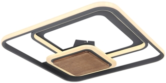 LED Deckenleuchte, Holz, dunkelbraun graphit, 48W, L 50 cm