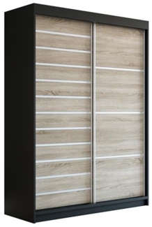 Schwebetürenschrank COLIN 2-türig Schrank 180 cm Farbe: Schwarz , sonoma