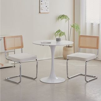 GrandCA HOME Esszimmerstuhl 2er Set Esszimmerstuhl aus Rattan, Retro-Küchenstuhl (2 St), mit Kissen, 50 × 45 × 83 cm