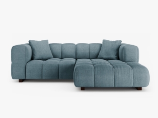 Micadoni Ecksofa Puma 3-Sitzer Rechts Strukturierter Stoff Hellblau