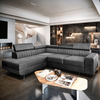Masseno Ecksofa NOLA mit Schlaffunktion L-Form, Sofa mit Bettkasten