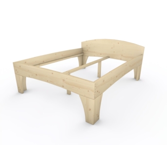 Holzbett (Fichte) "Rosi" 160 x 200 cm 58 cm mit Kopfteil Massivholzbett Bett