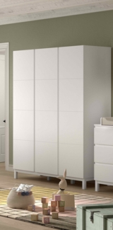 Kleiderschrank Eva 148.8 x 196.2 x 57.8 cm Kiefer MDF Weiß