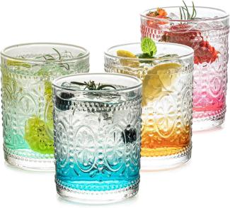 Whisky Gläser Set 4er 325ml Old Fashioned Tumbler Geschenkset Cocktail Gin