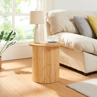 Beistelltisch Ledepid 40xØ40 cm mit überstehender Tischplatte Natur [en. casa]