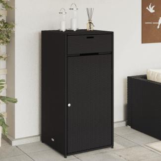 vidaXL Gartenschrank Schwarz 55x55x111 cm Poly Rattan 365559