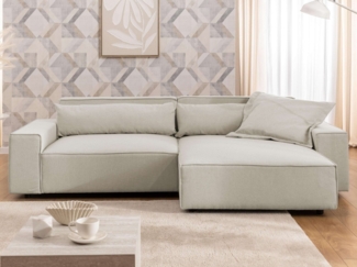 OTTO home Ecksofa KINLEE Design-Sofa mit Recamiere rechts/links, Maße B/T/H 251/144/70cm, L-Form mit Wellenunterfederung, ohne Bettfunktion, modern und beguem