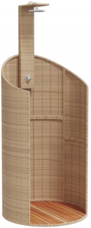 vidaXL Gartendusche Beige 100x100x241,5 cm Poly Rattan Akazienholz 368214