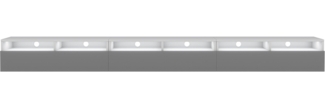 Selsey 'Rednaw' TV-Schrank mit drei Schubladen, Mattweiß / Hochglanz Grau mit LED, 300 cm