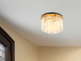 Deckenleuchte Wohnzimmer Kristalle Deckenlampe Schlafzimmer Gold farben 15698DM