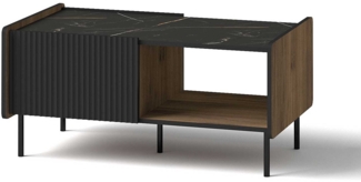 Couchtisch Wohnzimmertisch Pereto 98x58x47cm Warmia Nussbaum schwarz matt