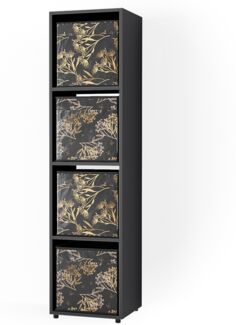 Raumteiler Ludus Schwarz 142.5 x 36.2 cm mit 2 Faltboxen opt. 1 Vicco