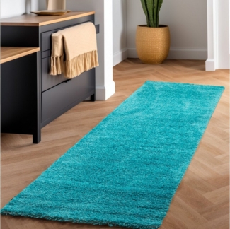 SIMPEX24 Teppich Unicolor - Einfarbig, Rund, Höhe: 30 mm, Einfarbig Shaggy Teppich Wohnzimmer Langflor Versch. Farben und Größen