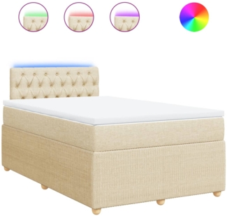 vidaXL Boxspringbett mit Matratze Creme 120x190 cm Stoff 3289707