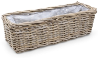 Spetebo Blumentopf Weide Pflanzkorb natur (Stück, 1 St, Flechtkorb), Rattan Blumenkorb mit Folie
