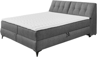 Boxbett >ATLANTIS 6< Liegefläche 180x200 cm, Bezug in anthrazit - 185x102x240cm (BxHxT)