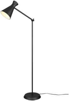 Reality Leuchten LED Stehlampe, Dimmfunktion, LED wechselbar, Warmweiß, Leselampe Ecke dimmbar, Designklassiker Industrial, Schwarz H: 150cm