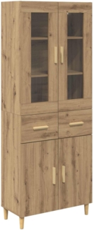vidaXL Highboard Artisan-Eiche 69,5 x 34 x 180 cm Holzwerkstoff 3415890