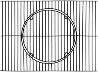 tepro Grillzubehör Universal Grillrost-Set, emailliert, mit Rost-in-Rost-System, Grillfläche: ca. 41,5x55 cm, 8245, Schwarz