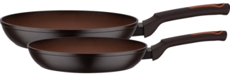 GSW Pfannen-Set Terra, Aluminium (Set, 2-tlg, je 1 Bratpfanne Ø 24/28 cm, H: 4,5/5,0 cm, - 1,5/2,1 l), Induktion