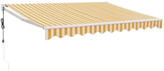 vidaXL Elektrische Markise mit Kurbel Gelb und Weiß 3,5x2,5 m 3154482