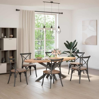 vidaXL Esstisch Hellbraun 220x100x74 cm Massivholz Eiche Oval 3305366