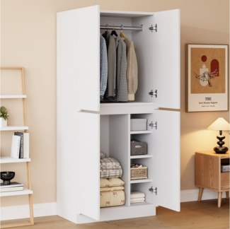 Flieks Kleiderschrank Kleiderschrank Doppeltür-Design 70×40×170cm mit Kleiderstange