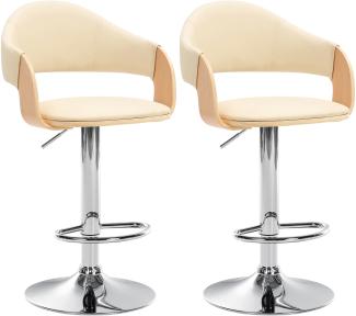 2er Set Barhocker Nilse Kunstleder chrom natura/creme