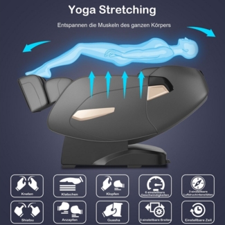 COSTWAY Massagesessel, mit Wärme-&Liegefunktion, Ganzkörper Zero Gravity