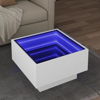 vidaXL LED-Couchtisch Weiß 50x50x30 cm Holzwerkstoff 847504