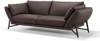 Sofanella 3-Sitzer ESTELLA Ledersofa italienisch Ledercouch in Braun S: 210 Breite x 99 Tiefe